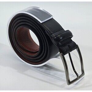 NORDSTROM MEN'S SHOP Men's‎ Size 38 Italian Leather Belt Gunmetal Buckle 1-3/8"W